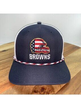 '47 Brand Cleveland Browns Curved Bill Rope Snapback Flag Fill Men's Trucker Hat